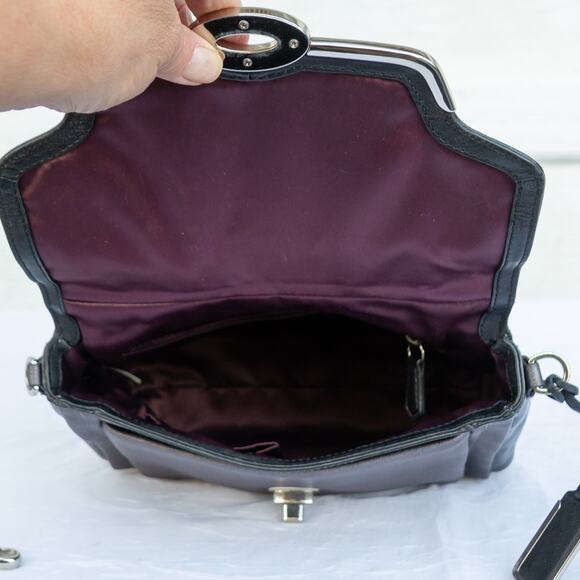 COACH 26274  Madison Small Sadie Flap Gray Saffiano Leather Satchel - Picture 6 of 7